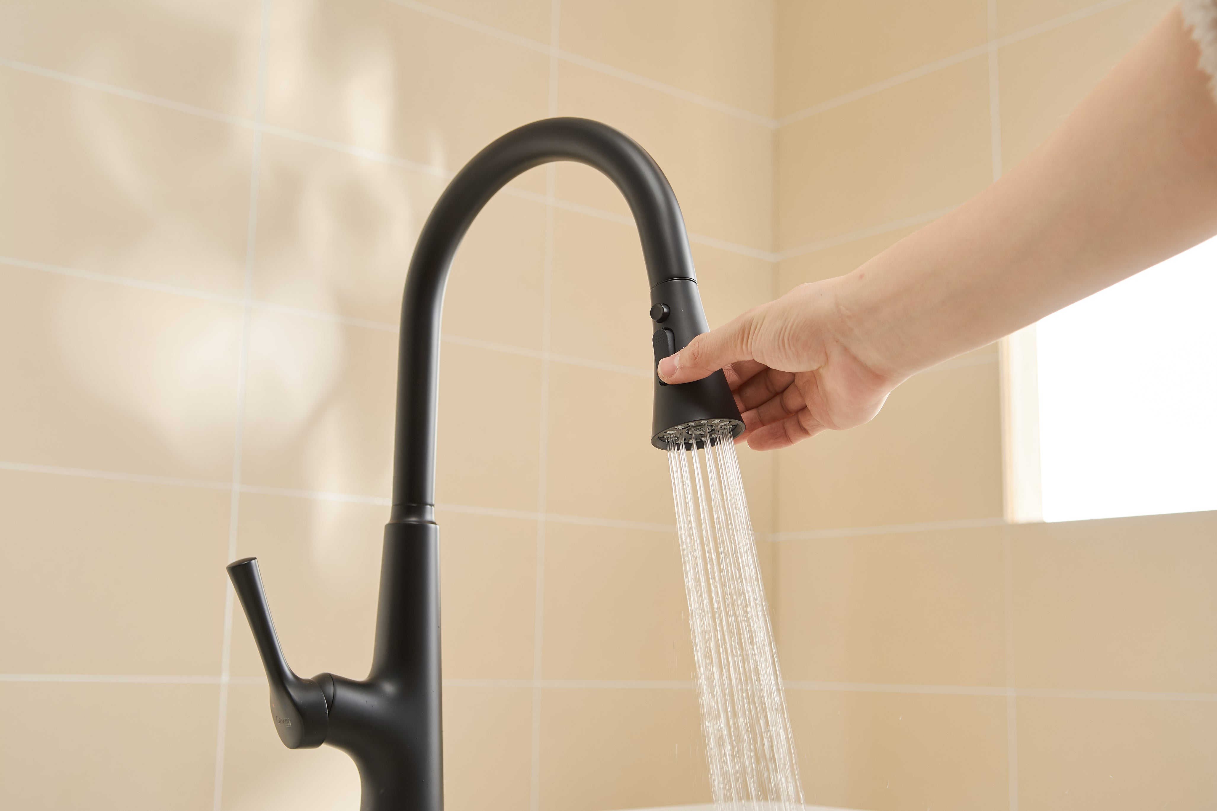 Meringue Sensor Faucet in Black & Nickel
