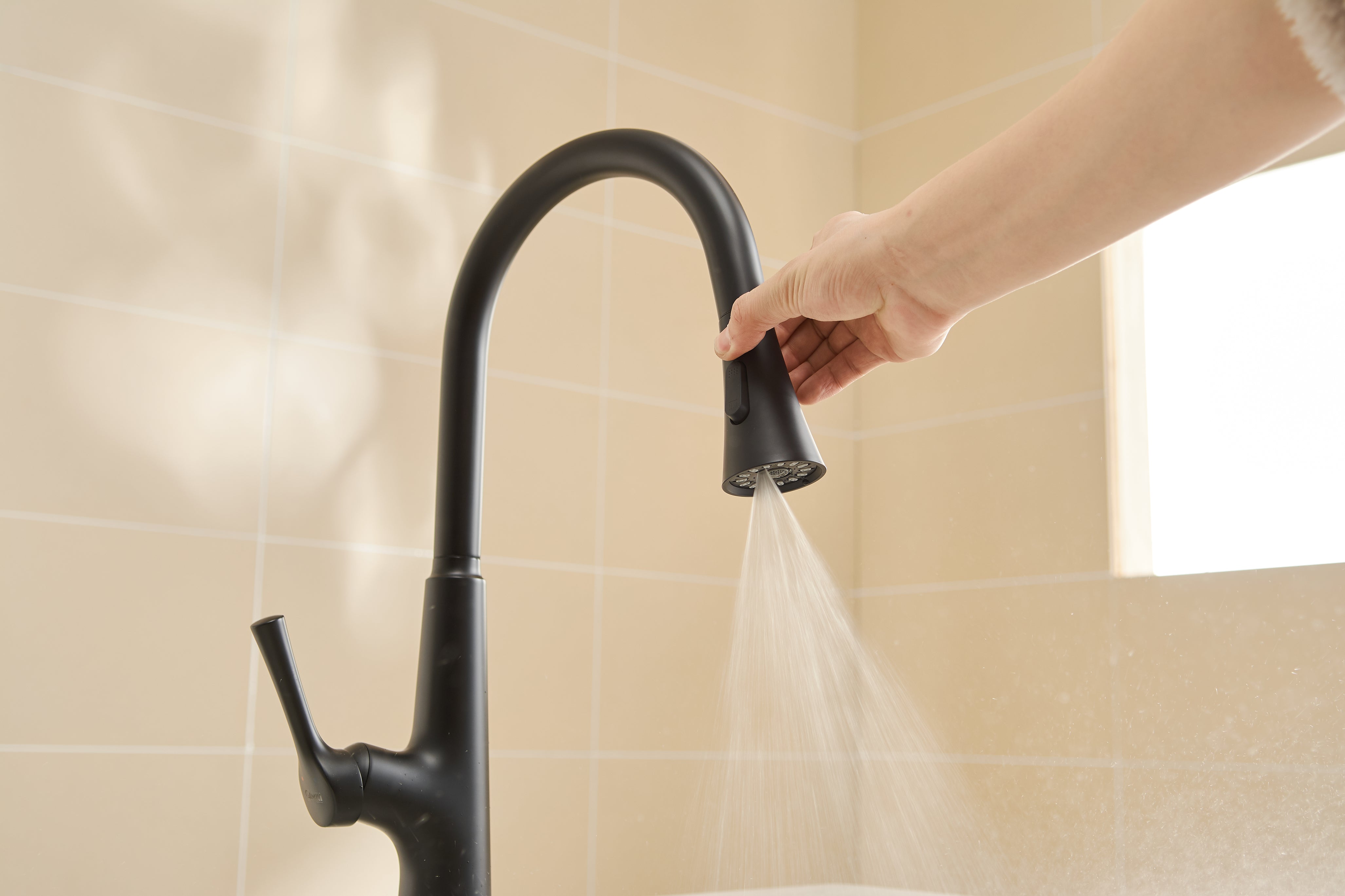 Meringue Sensor Faucet in Black & Nickel