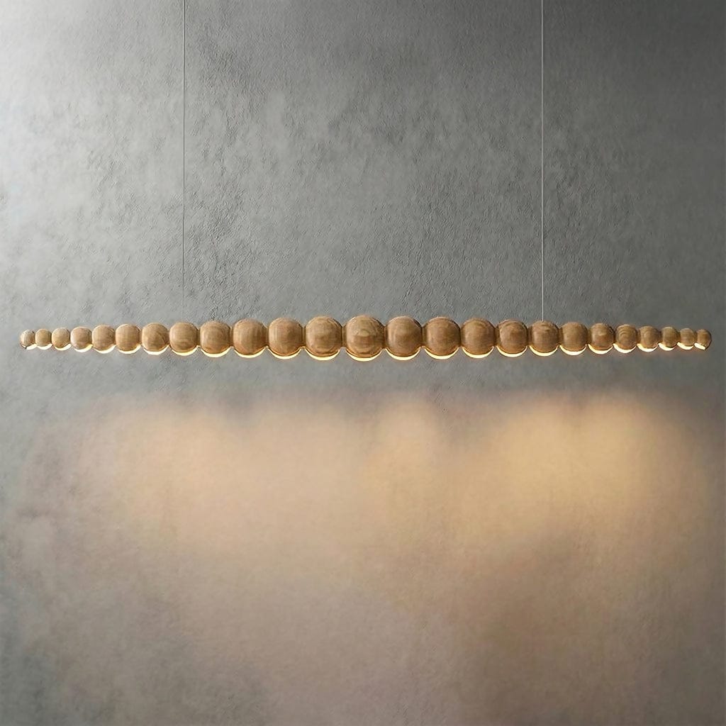 Wooden Beads Chandelier in Dark Wood & Black Wood