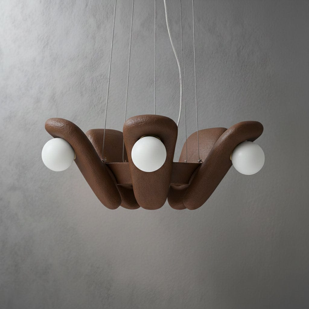 Zakohani Solo Chandelier in Milk & Beige