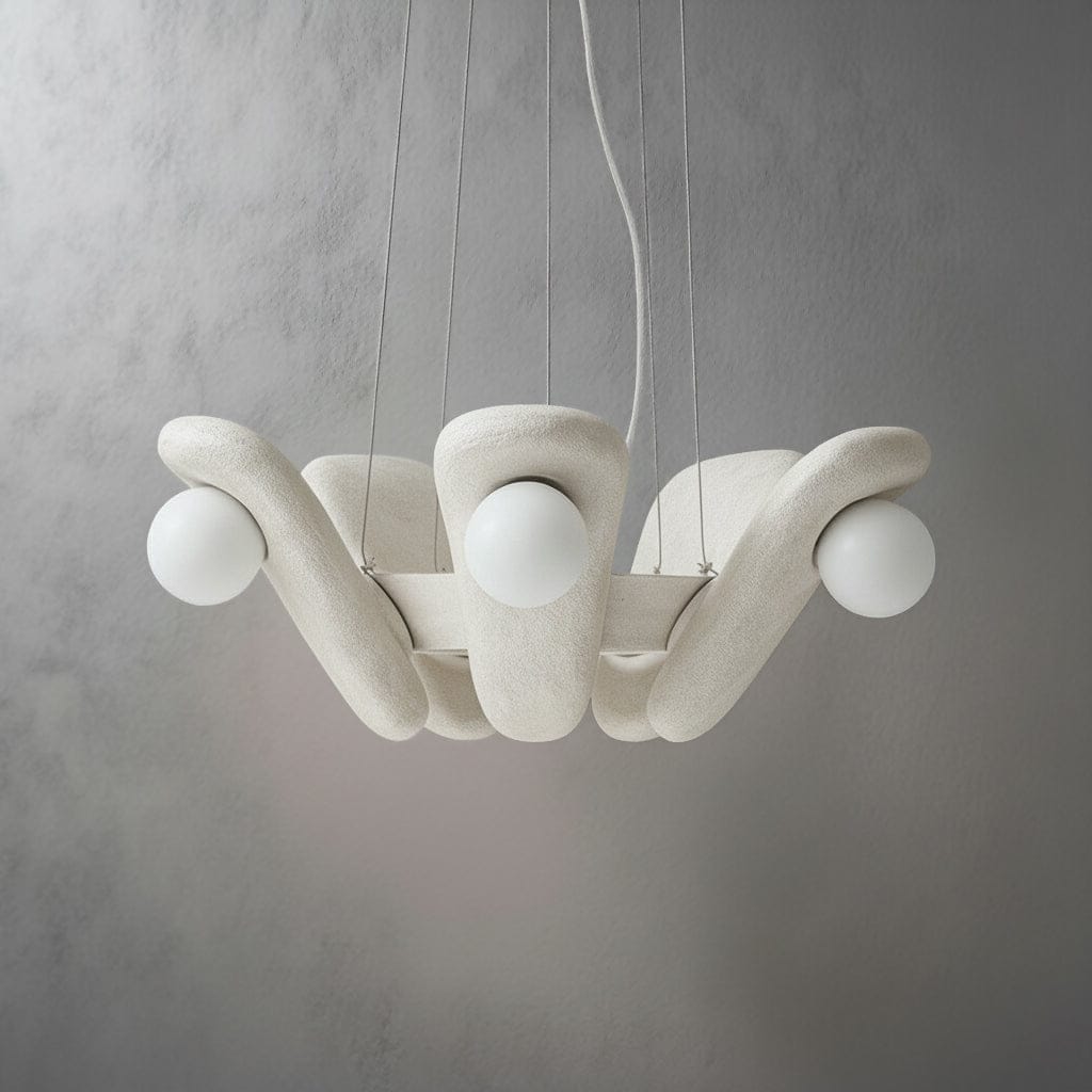 Zakohani Solo Chandelier in Milk & Beige