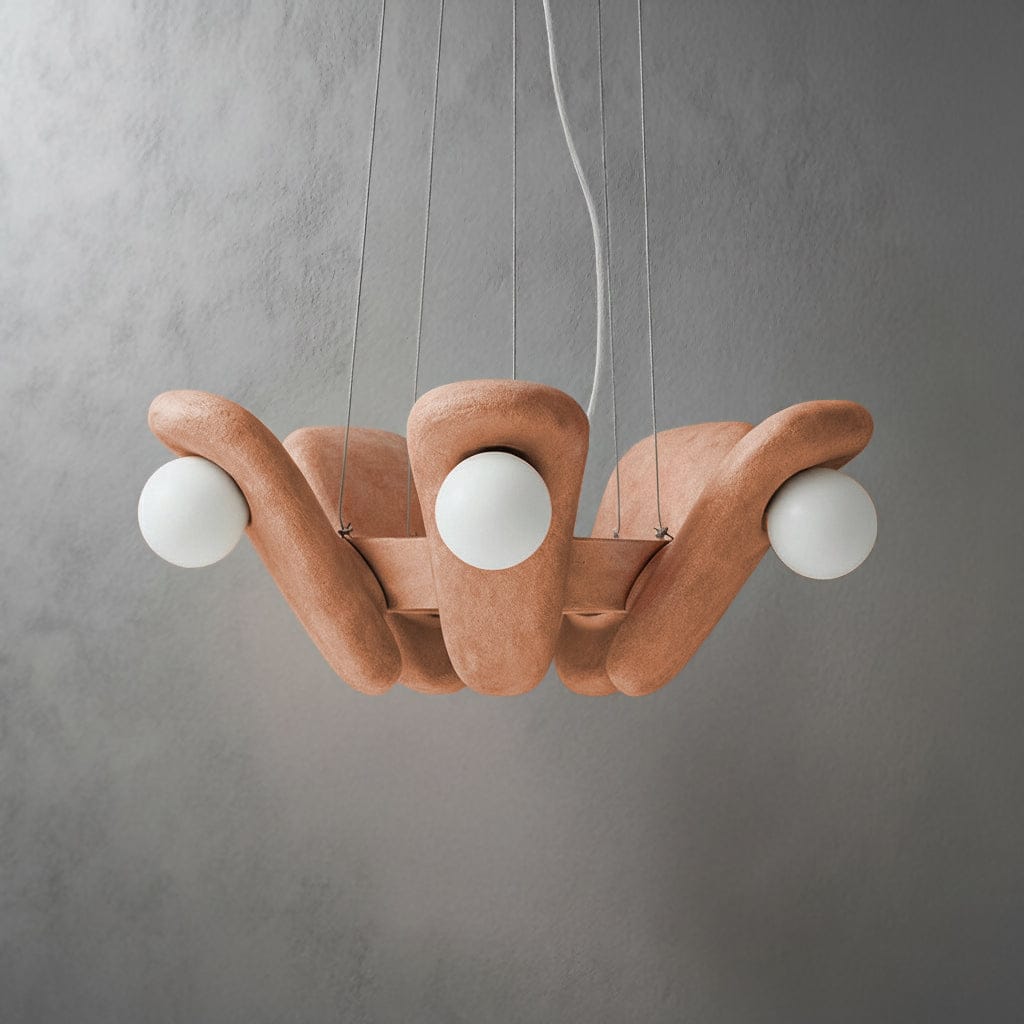 Zakohani Solo Chandelier in Milk & Beige
