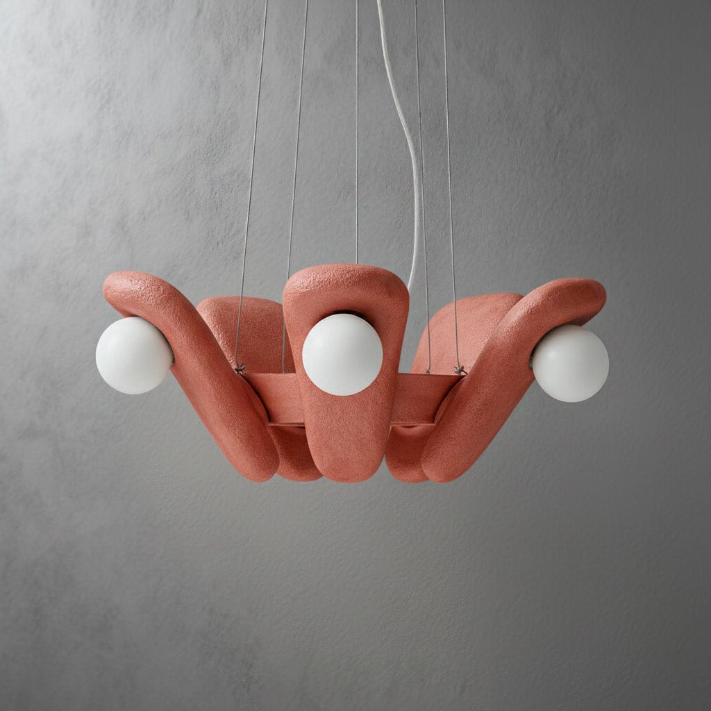 Zakohani Solo Chandelier in Milk & Beige