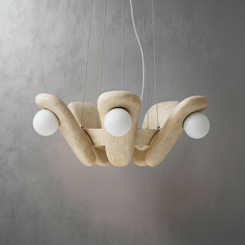 Zakohani Solo Chandelier in Milk & Beige