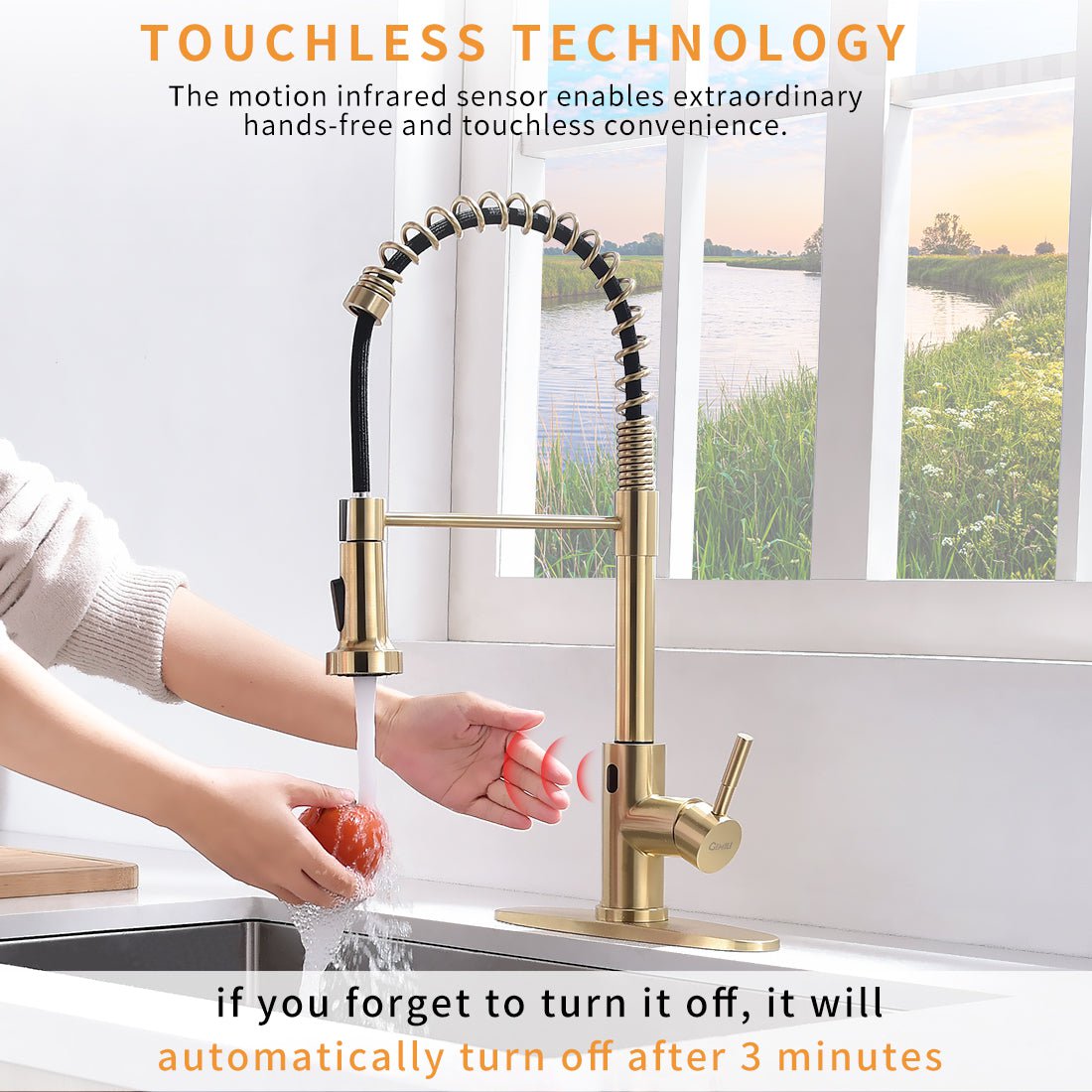 Kraus Touchless Sensor Faucet in Gold & Silver