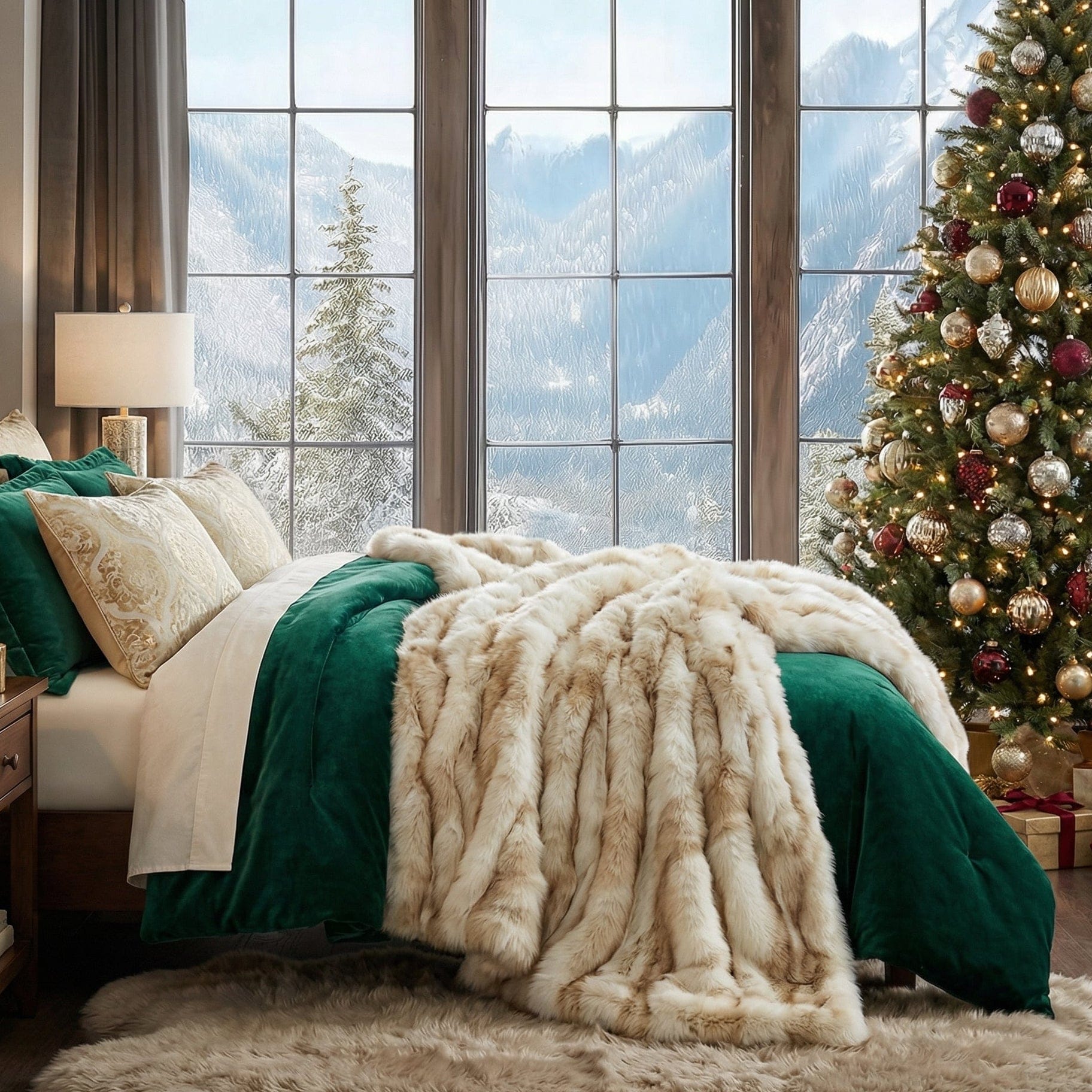 Arctic Fox Faux Fur Throw Blanket - Viltara