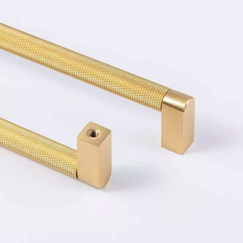 Castille Sue Furniture Handle in Brushed Brass & Matte Black - Viltara