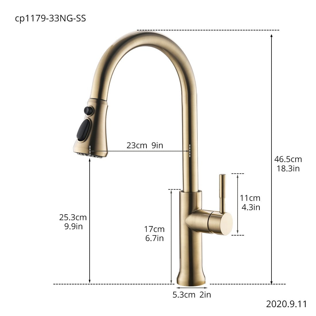 Essiel Touch On Faucet in Black & Gold