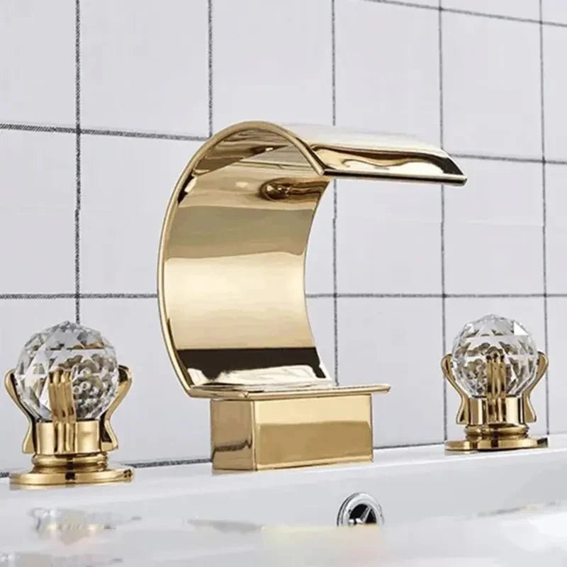 Crystal Curve Faucet in Gold & Black - Viltara