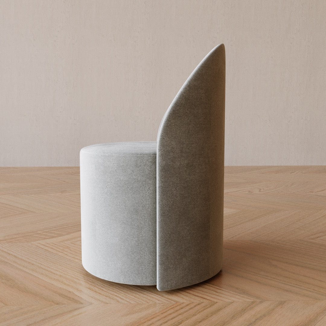Curved Back Dining Armchair in Performance Linen & Genuine Italian Leather - Viltara