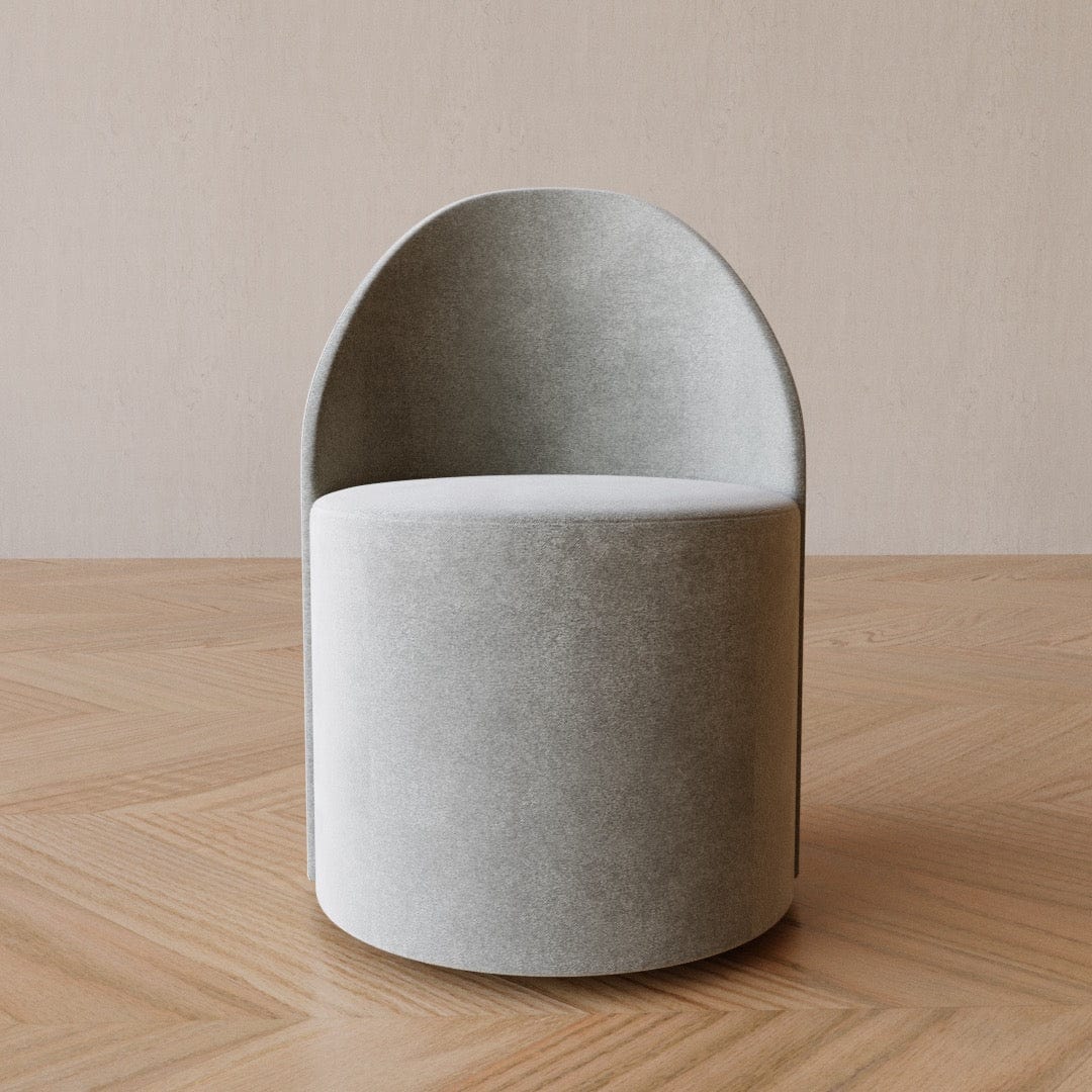 Curved Back Dining Armchair in Performance Linen & Genuine Italian Leather - Viltara