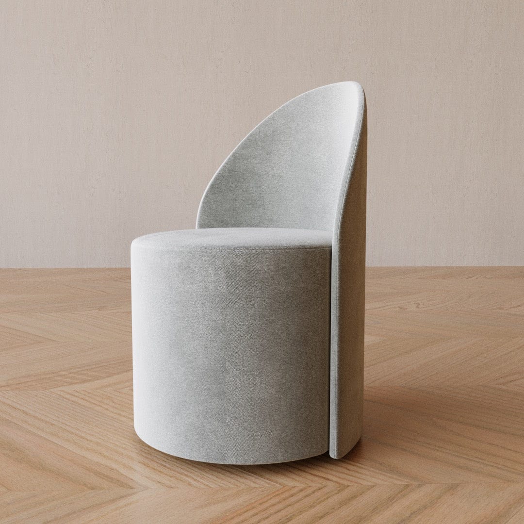Curved Back Dining Armchair in Performance Linen & Genuine Italian Leather - Viltara