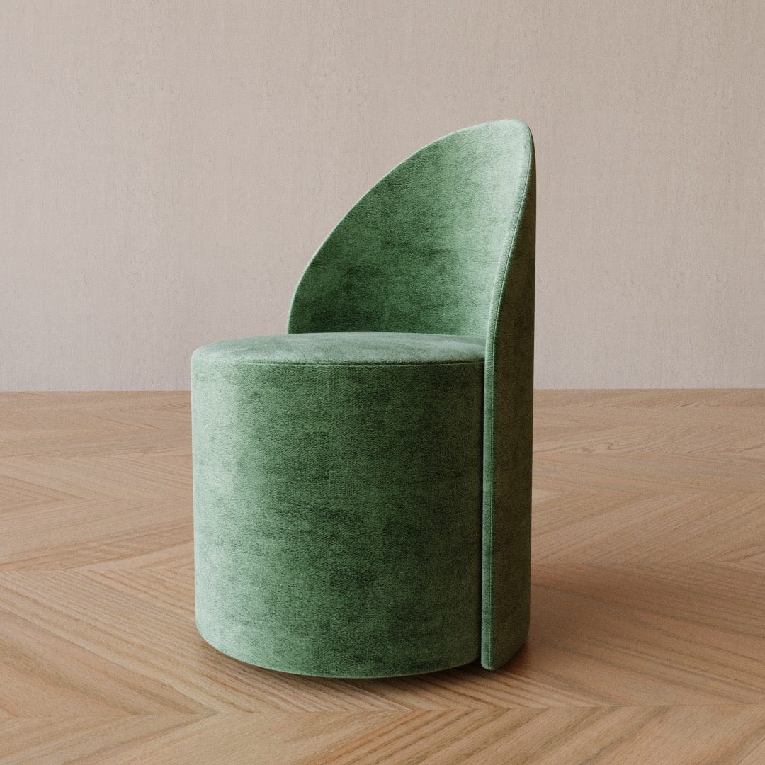Curved Back Dining Armchair in Performance Linen & Genuine Italian Leather - Viltara
