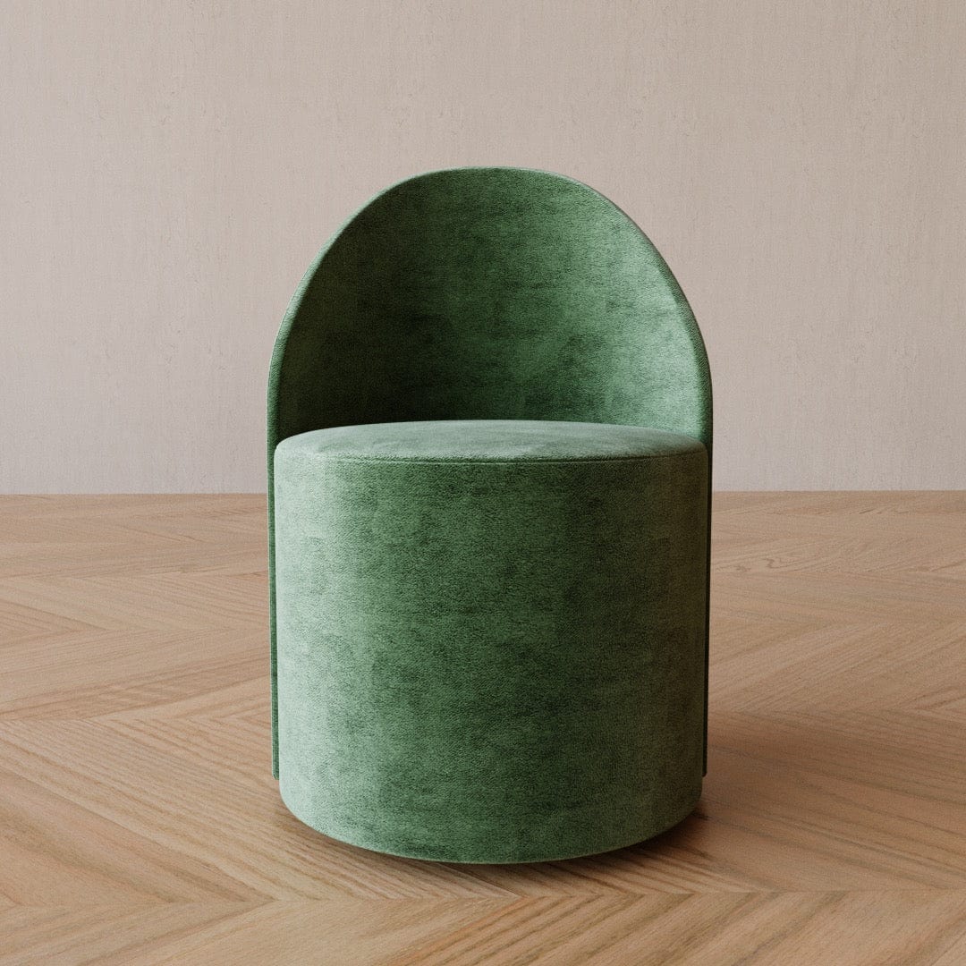 Curved Back Dining Armchair in Performance Linen & Genuine Italian Leather - Viltara