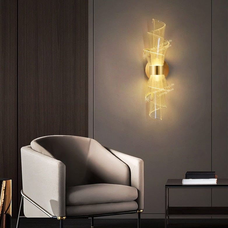 Bloom Torch Wall Light in Gold & Black