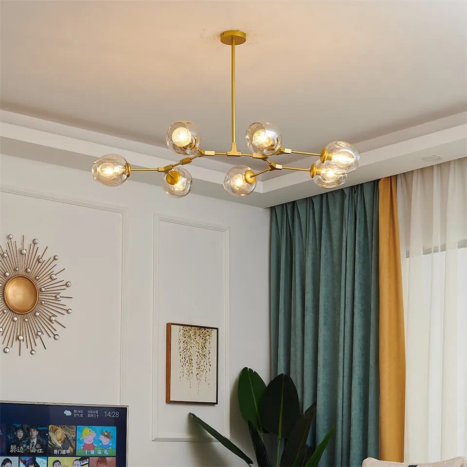 Gaffer Chandelier in Black & Gold