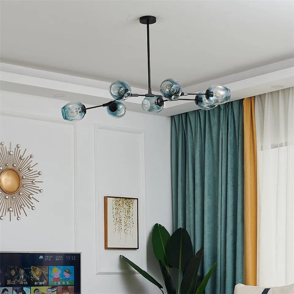 Gaffer Chandelier in Black & Gold