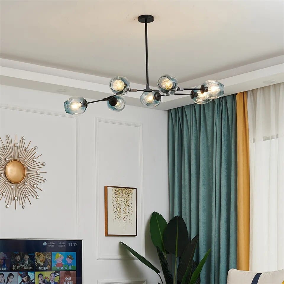 Gaffer Chandelier in Black & Gold