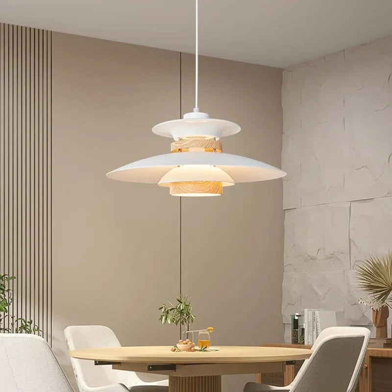 Scandinavian Pendant Light in Black Walnut & Black Birch