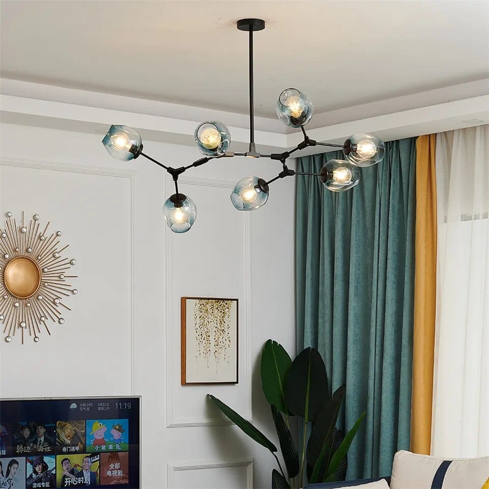 Gaffer Chandelier in Black & Gold