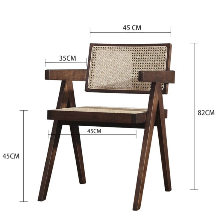 Japandi Rattan Dining Chair in Beech & Walnut