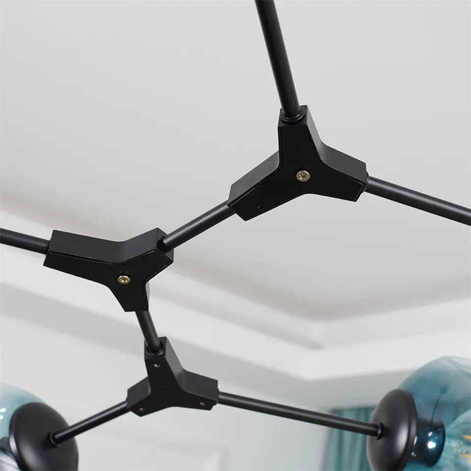 Gaffer Chandelier in Black & Gold
