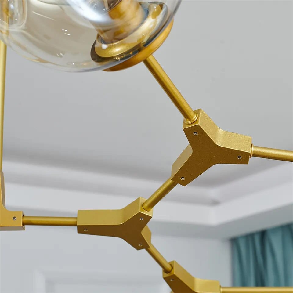 Gaffer Chandelier in Black & Gold