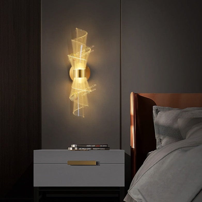 Bloom Torch Wall Light in Gold & Black