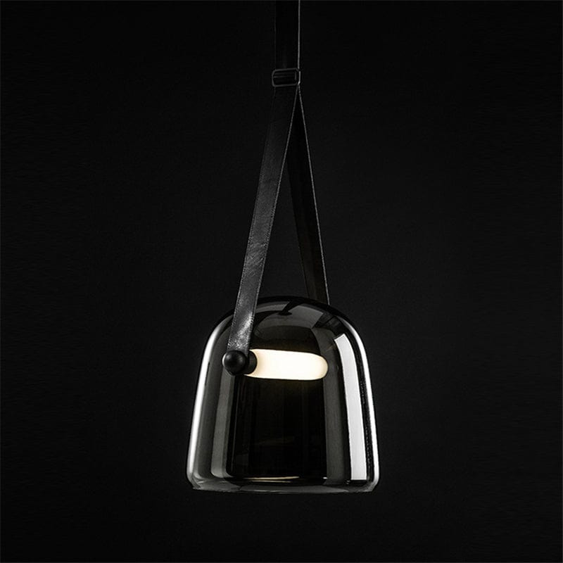 Mona Belt Glass Chandelier in Clear & Smoke Grey