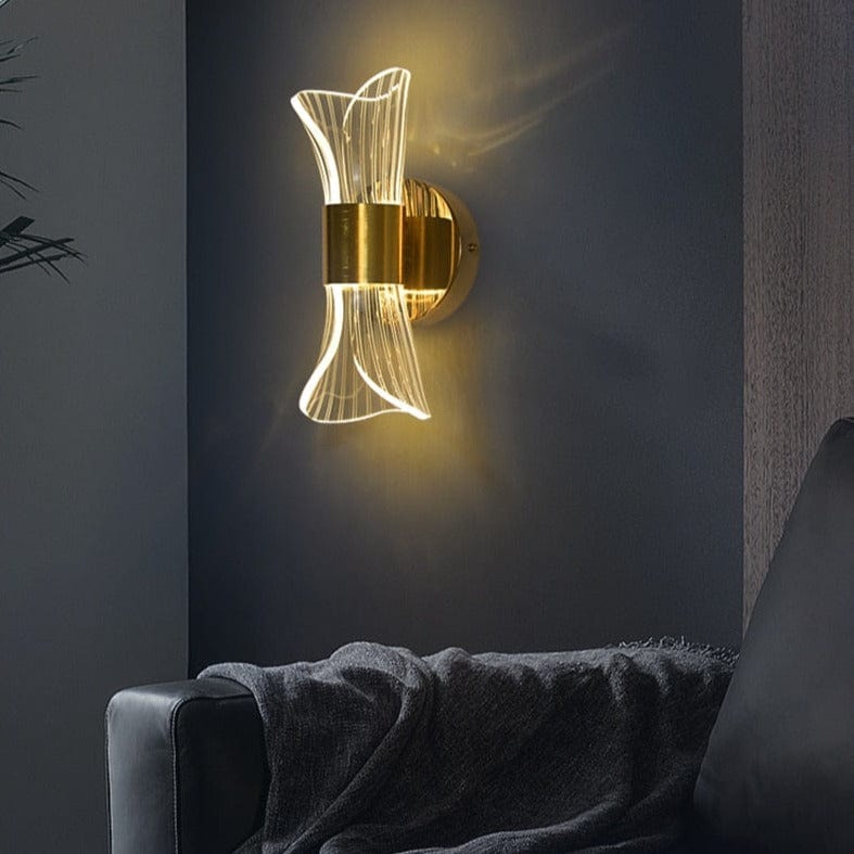 Bloom Torch Wall Light in Gold & Black