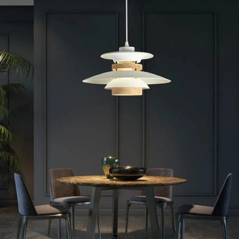 Scandinavian Pendant Light in Black Walnut & Black Birch