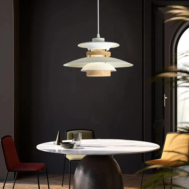 Scandinavian Pendant Light in Black Walnut & Black Birch