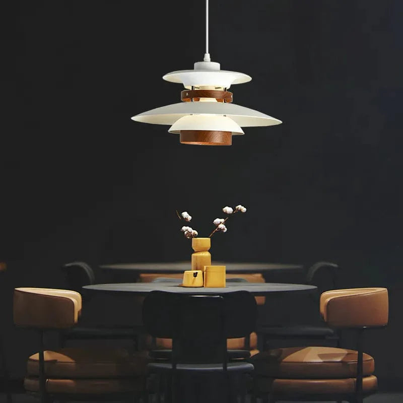 Scandinavian Pendant Light in Black Walnut & Black Birch