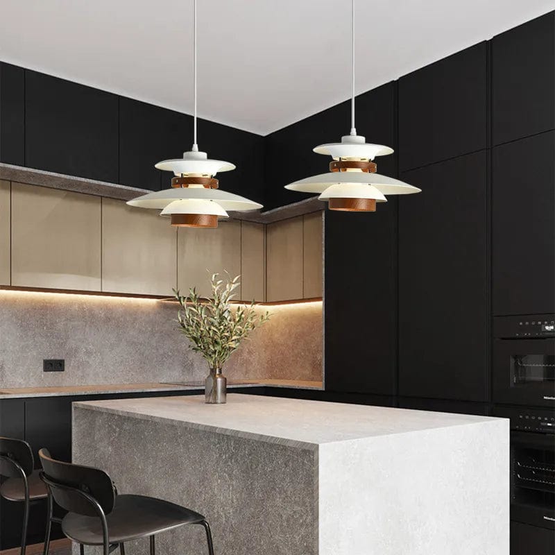 Scandinavian Pendant Light in Black Walnut & Black Birch