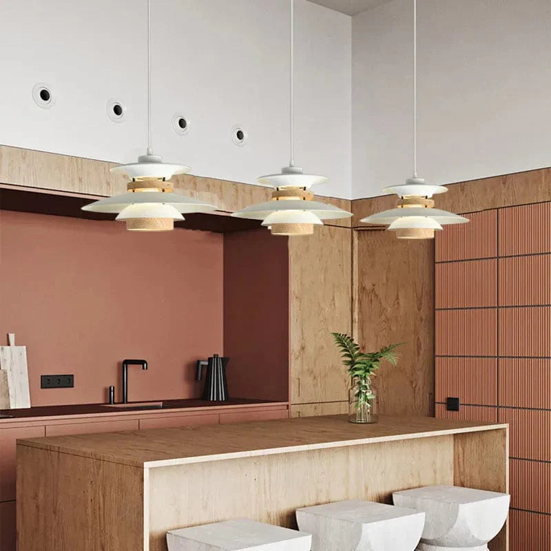 Scandinavian Pendant Light in Black Walnut & Black Birch