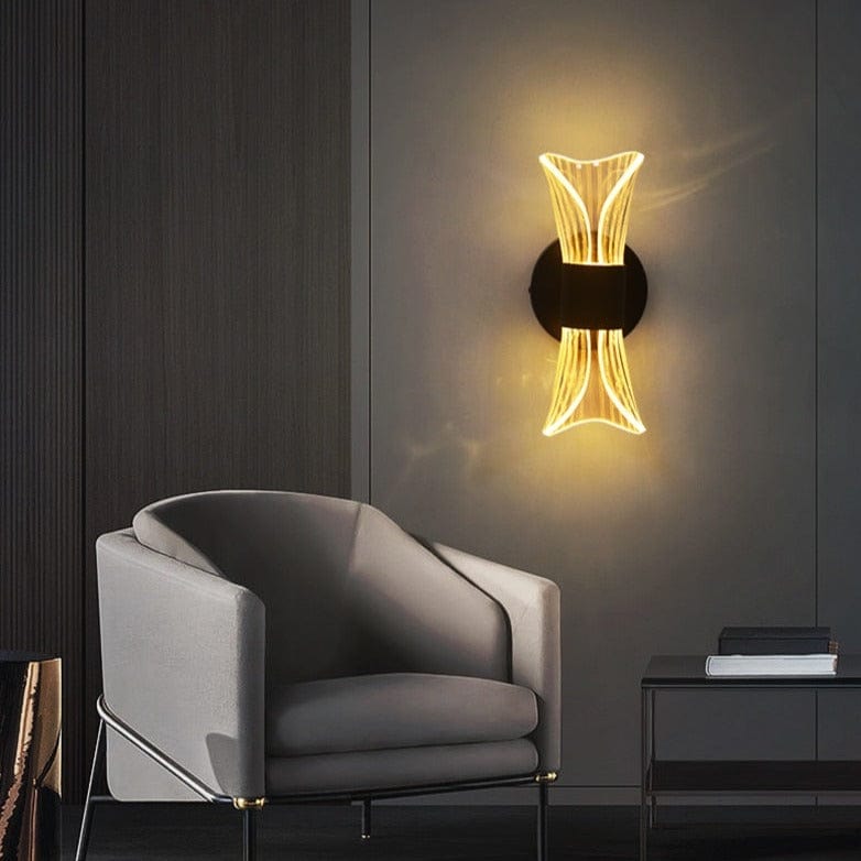 Bloom Torch Wall Light in Gold & Black