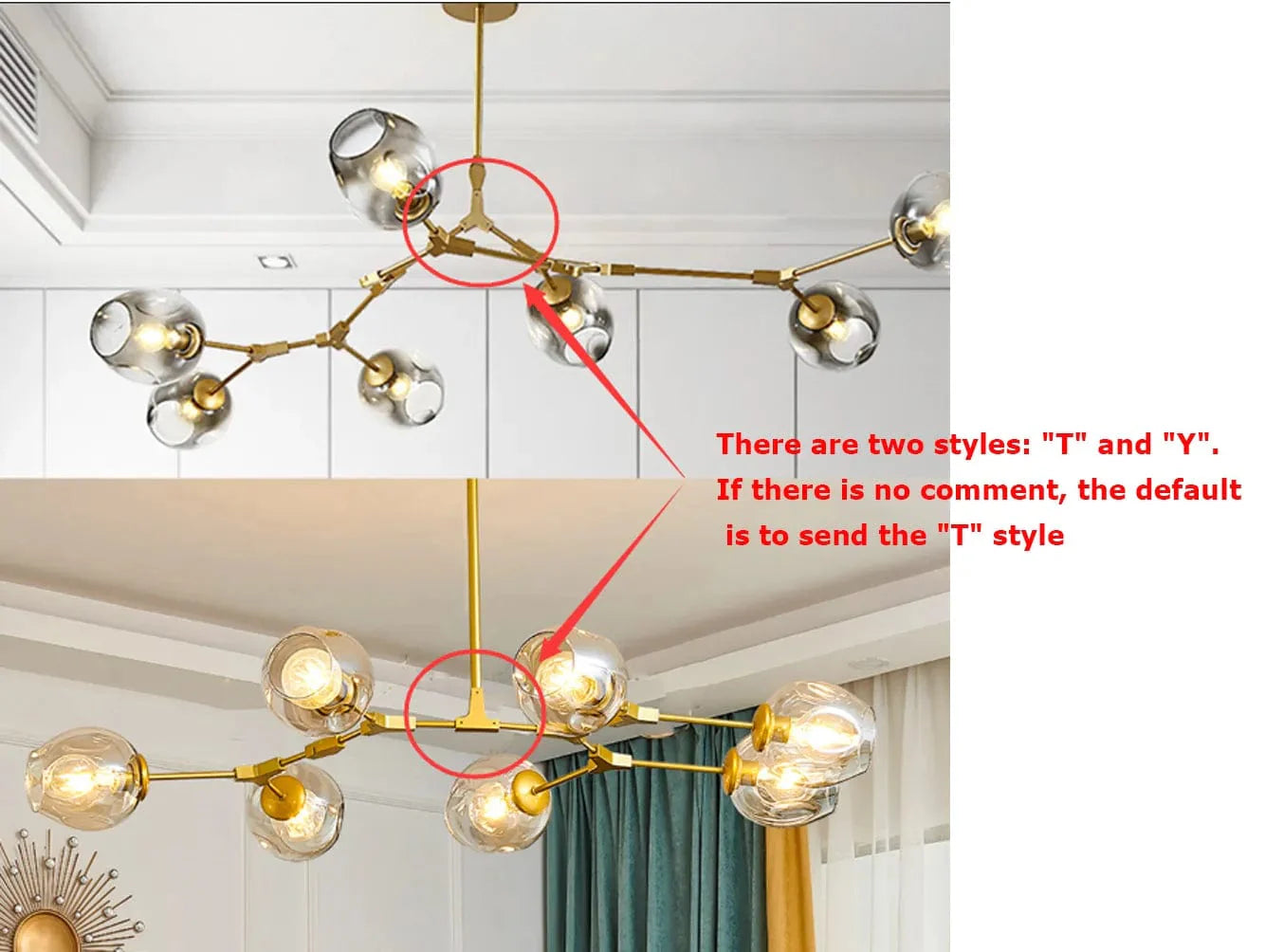 Gaffer Chandelier in Black & Gold