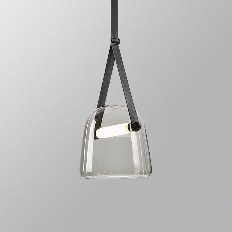 Mona Belt Glass Chandelier in Clear & Smoke Grey