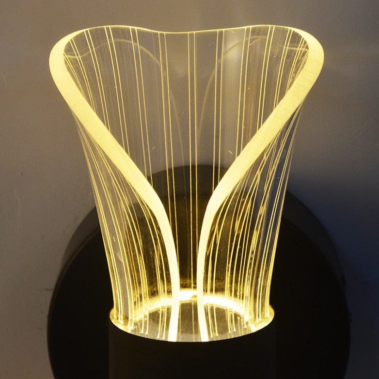 Bloom Torch Wall Light in Gold & Black