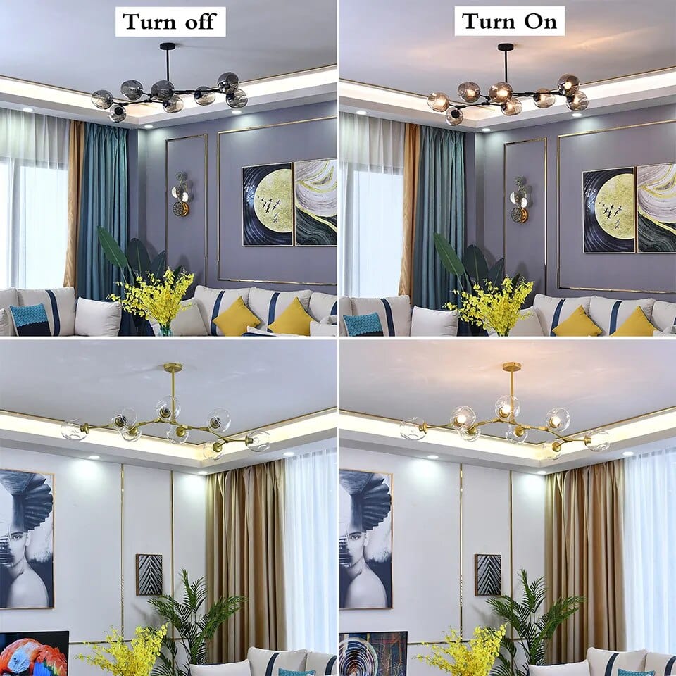 Gaffer Chandelier in Black & Gold