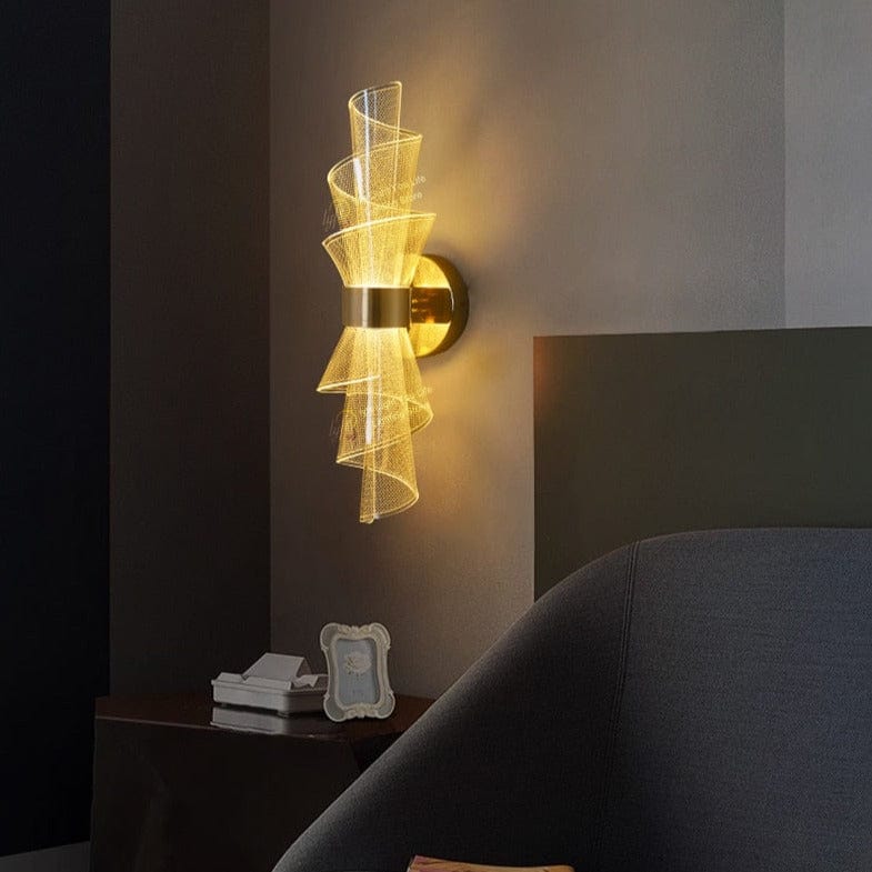 Bloom Torch Wall Light in Gold & Black