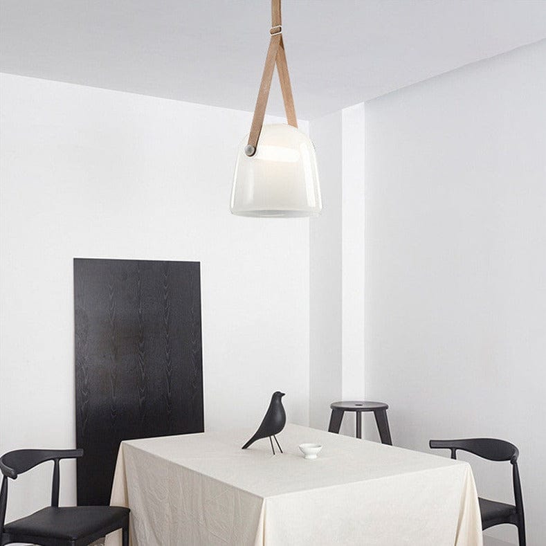 Mona Belt Glass Chandelier in Clear & Smoke Grey