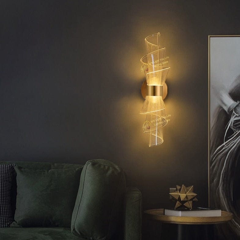 Bloom Torch Wall Light in Gold & Black