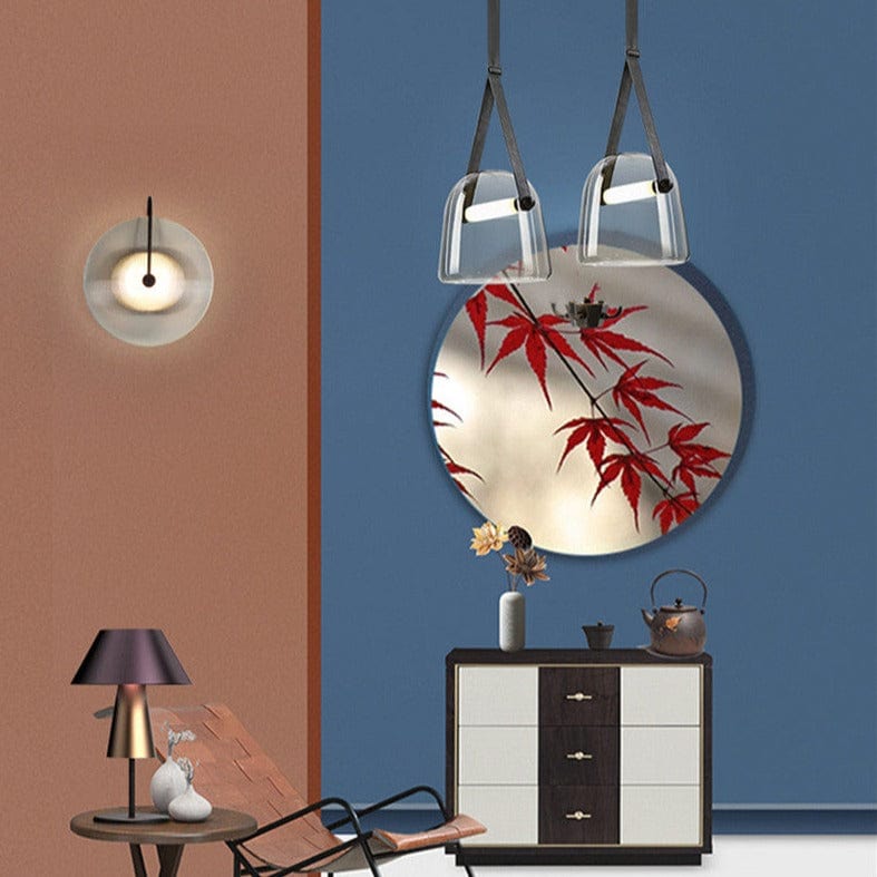 Mona Belt Glass Chandelier in Clear & Smoke Grey