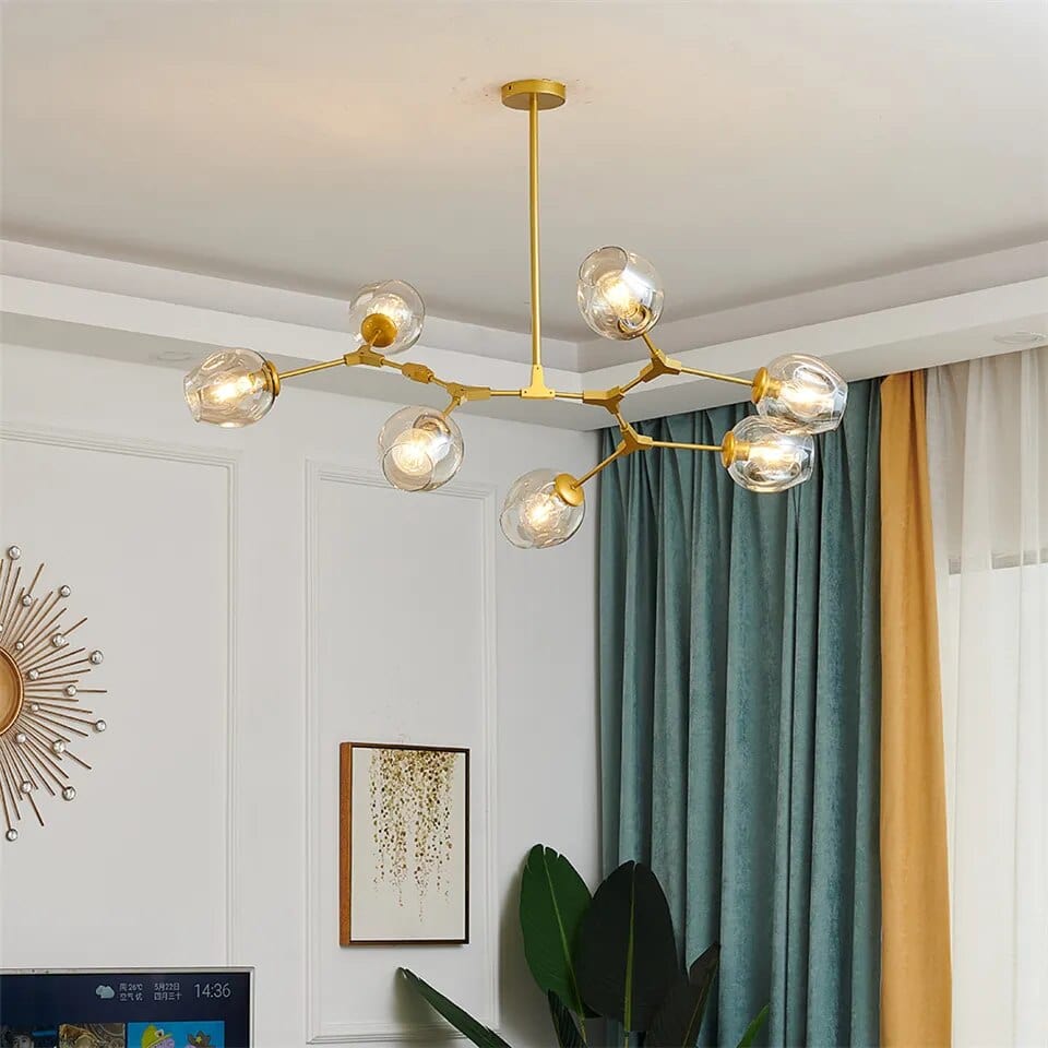 Gaffer Chandelier in Black & Gold