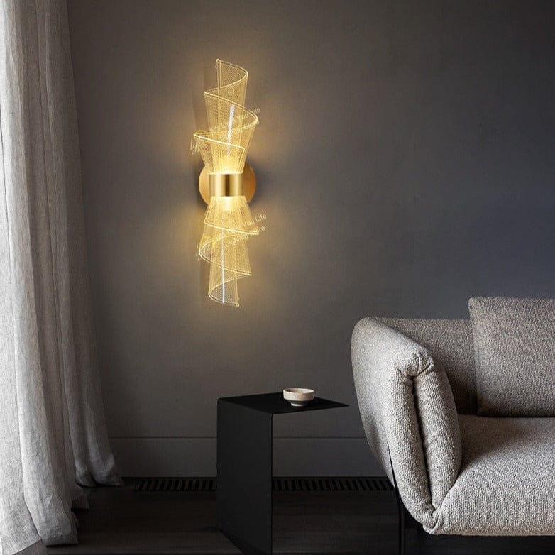 Bloom Torch Wall Light in Gold & Black