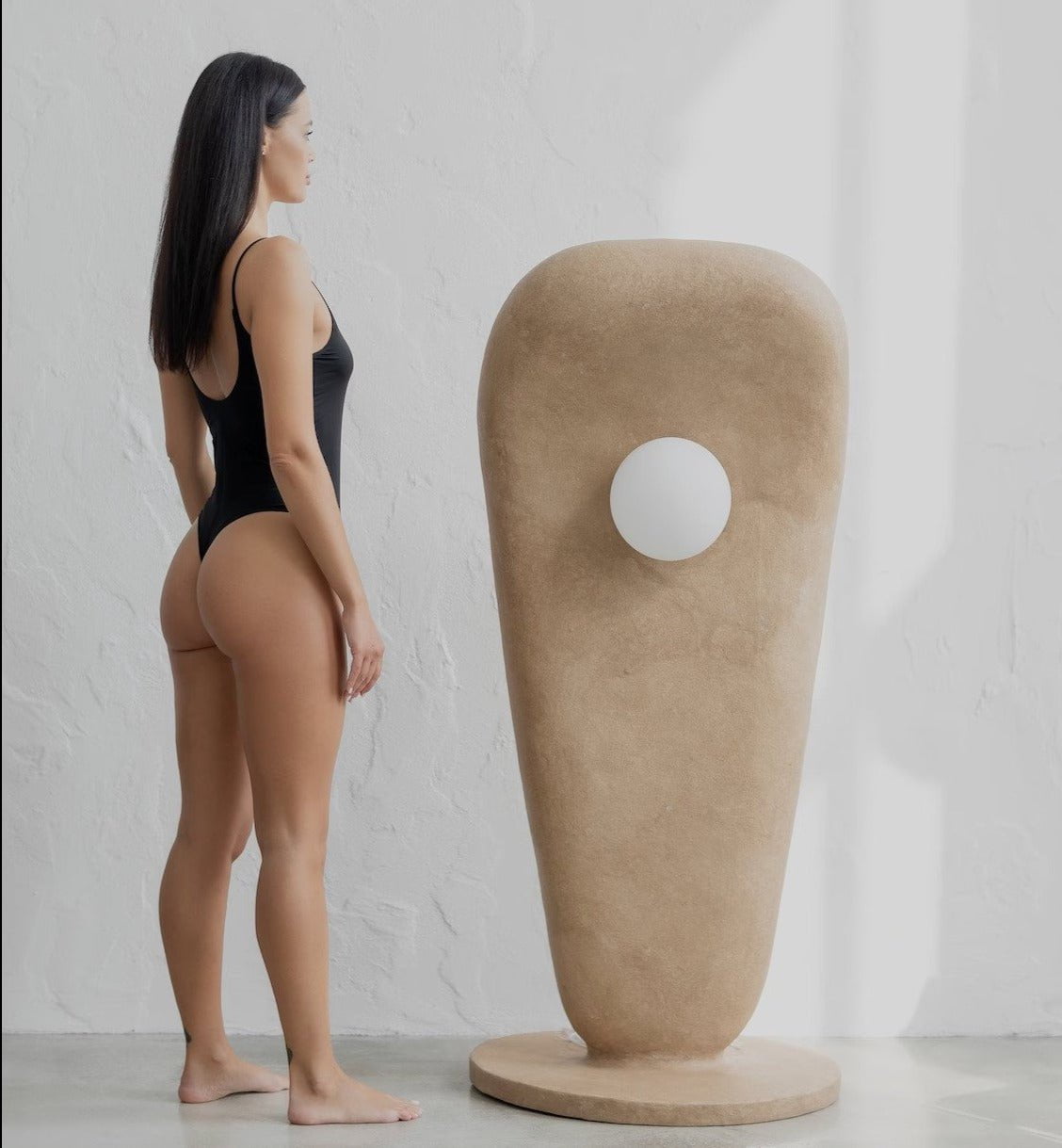 Zakohani Floor Lamp in Beige & Raw Ochra