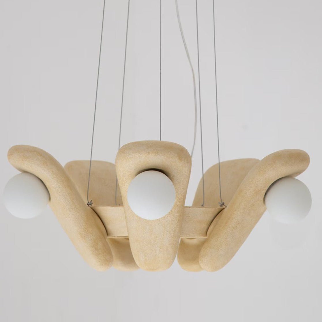 Zakohani Solo Chandelier in Milk & Beige