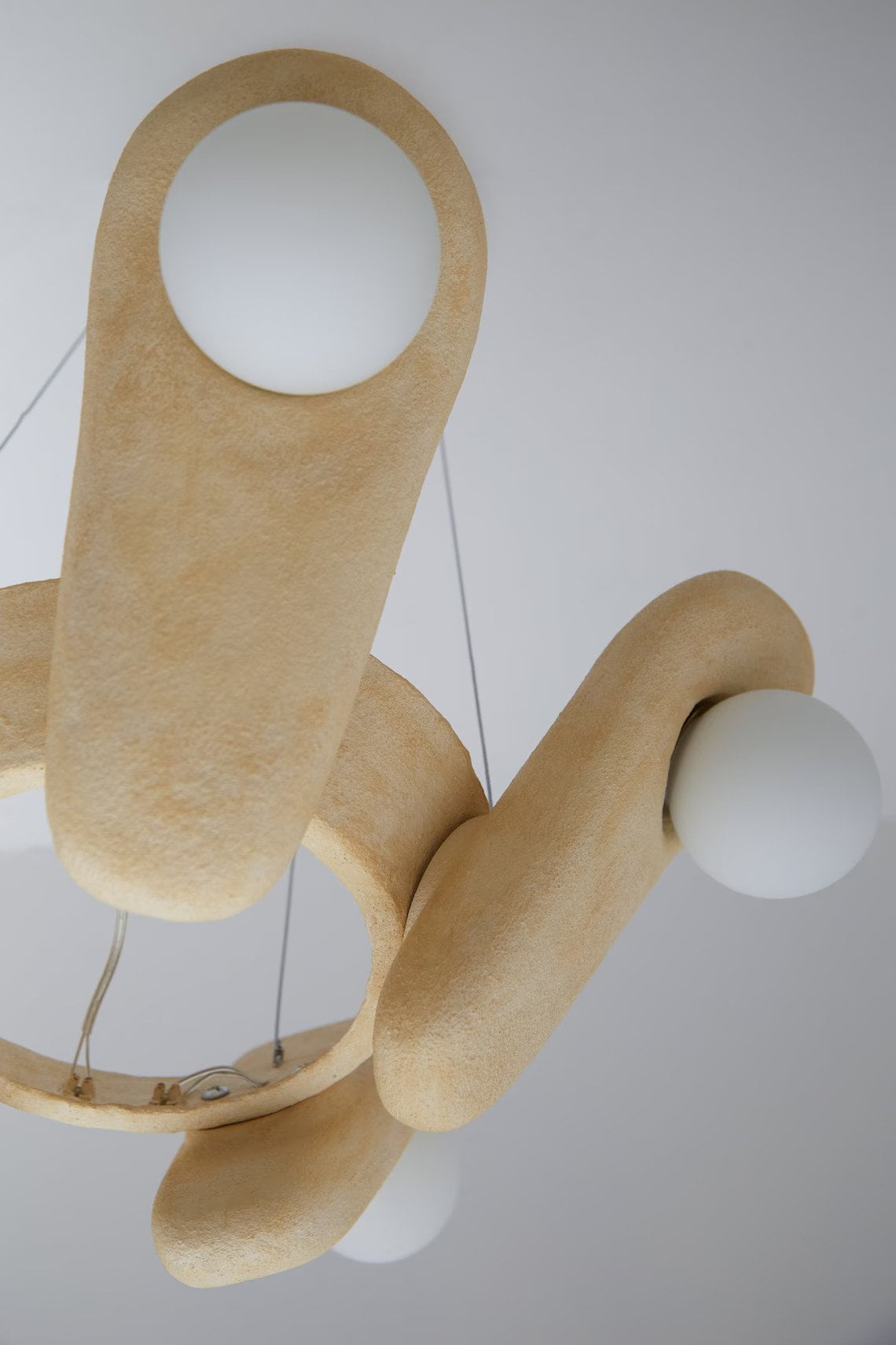 Zakohani Solo Chandelier in Milk & Beige