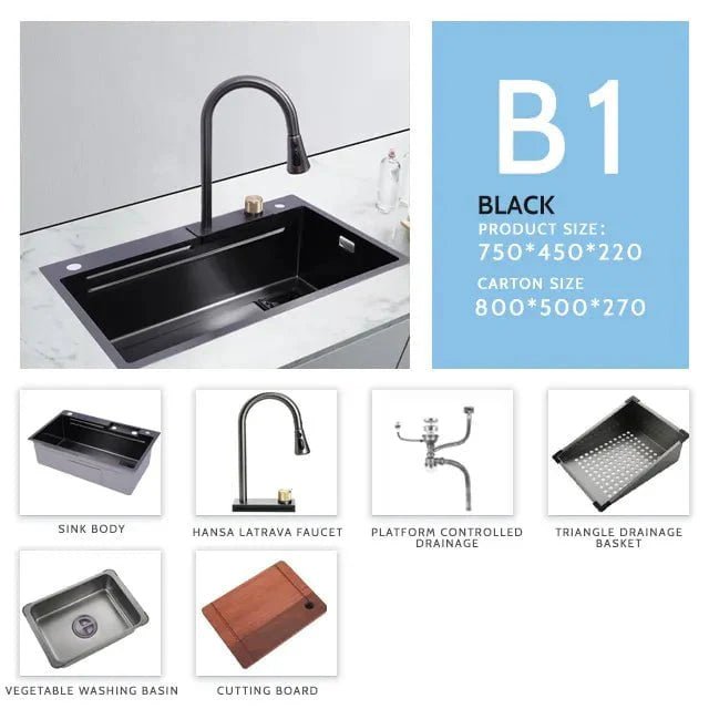 Harmony Black Sink in A & B - Viltara